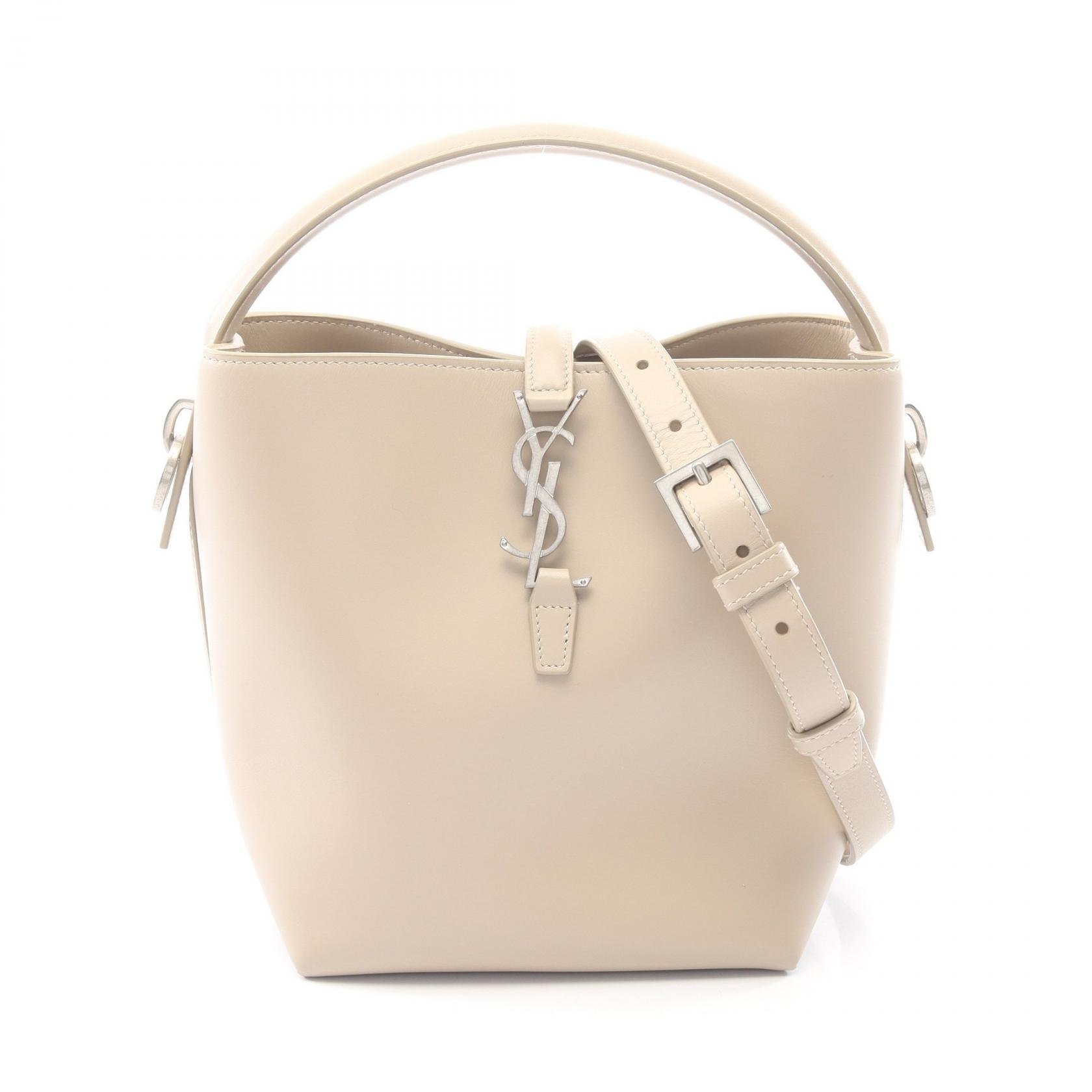 サンローランパリ SAINT LAURENT PARIS LE 37 スモール 2WAY ハンドバッグ バッグ レザー レディース ベージュ系 749036 【中古】