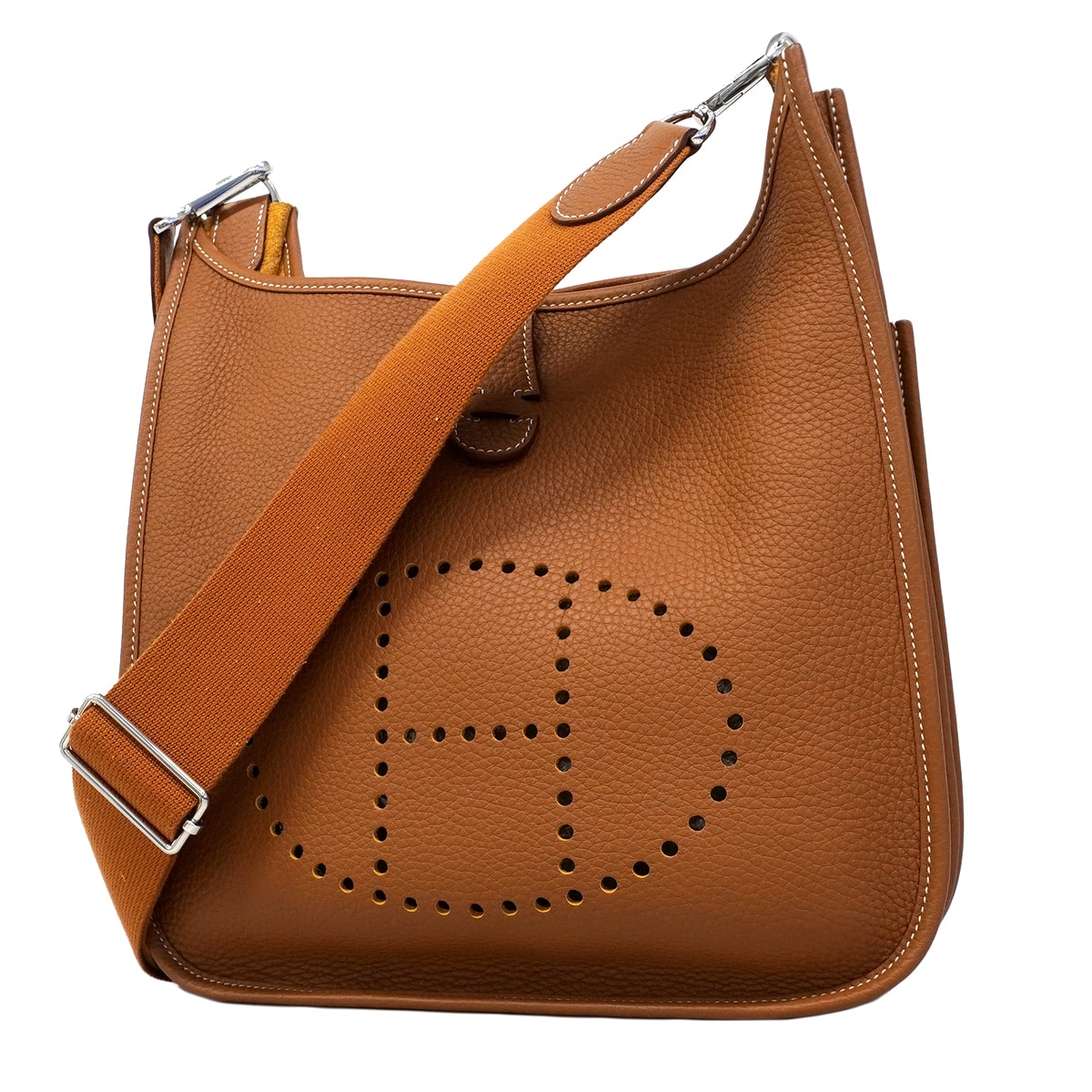 ★SALE【6fa1611-h】エルメス ショルダーバッグ エヴリン3PM トリヨンクレマンス ゴールド シルバー金具 K刻印【中古】レディース