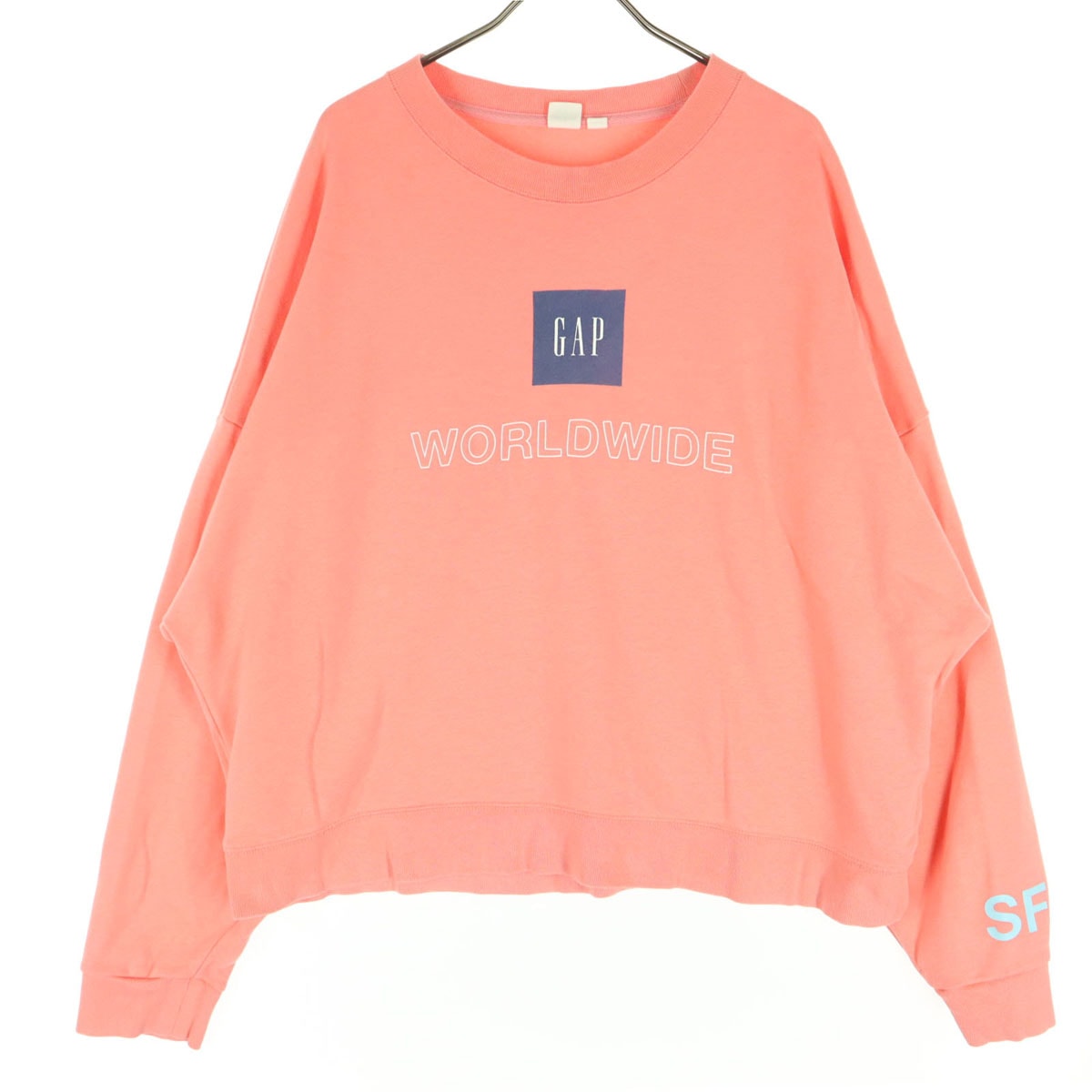 GAP ギャップ ロゴプリント 長袖 トレーナー L ピンク スウェット