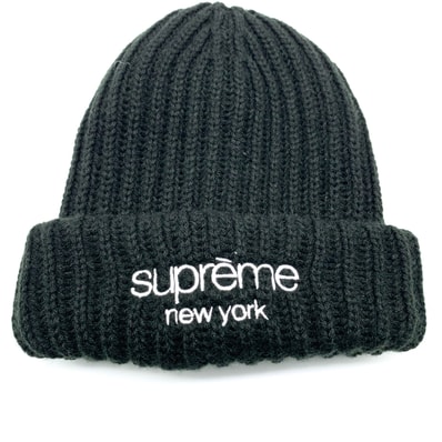 Supreme Classic Logo Chunky Ribbed Beanie "Black" (24FW)