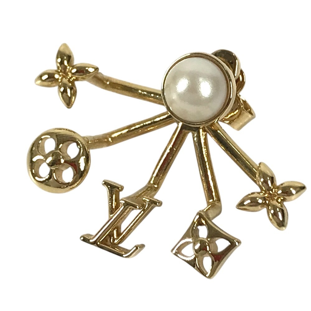 ルイヴィトン LOUIS VUITTON ピアス クルーザー M00601 パール アクセサリー ピアス メタル ゴールド 美品