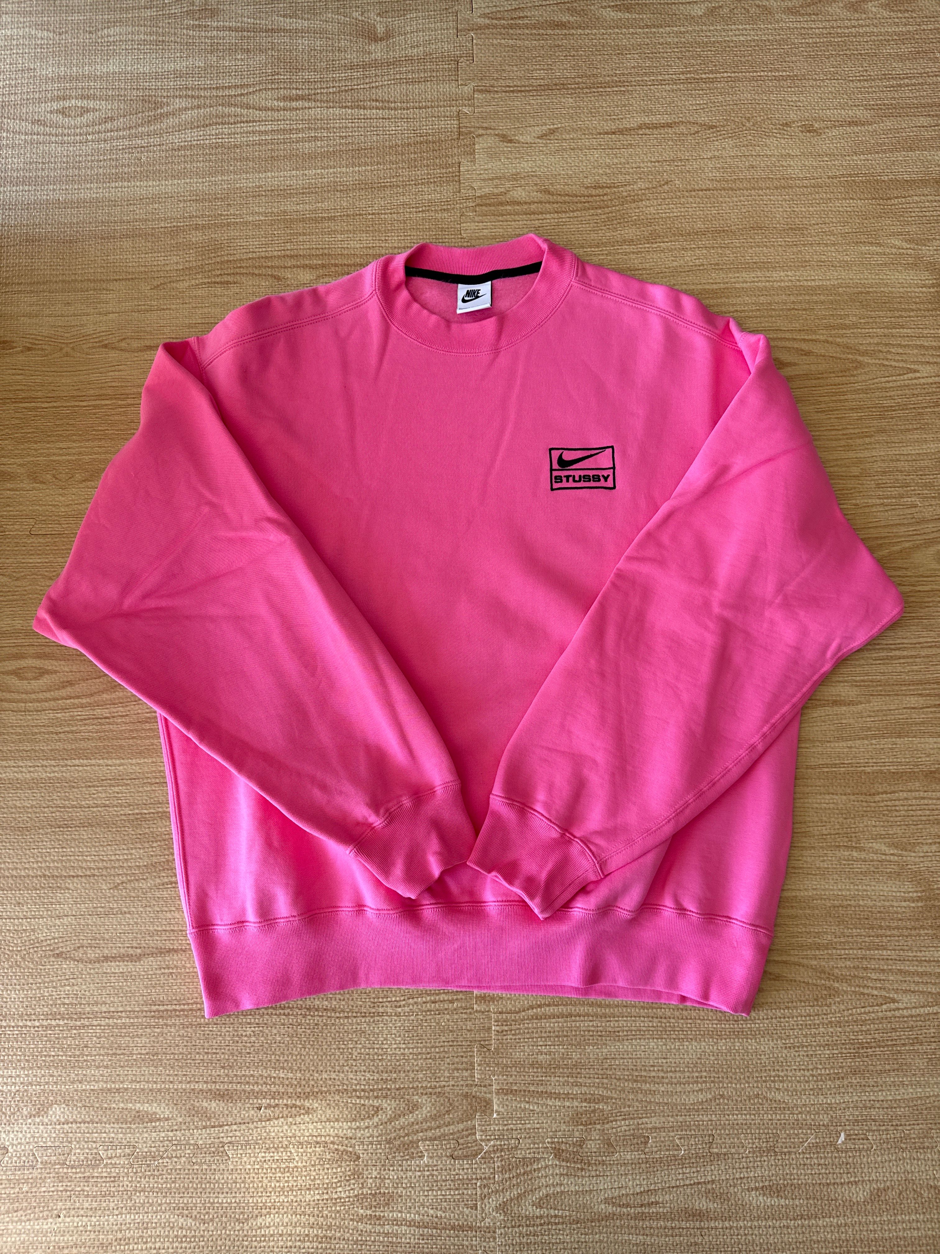 Stussy × Nike NRG Washed Fleece Crew (US Size) "Pink" DO5310-670