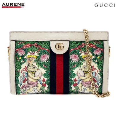 GUCCI グッチ オフィディア ヒグチユウコ チェーン ショルダーバッグ
ウサギ 503877 PVC レザー グリーン レディース
【中古】