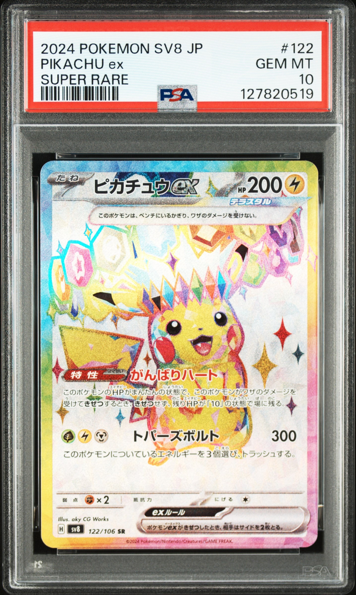 ピカチュウex SR [SV8 122/106](拡張パック「超電ブレイカー」)