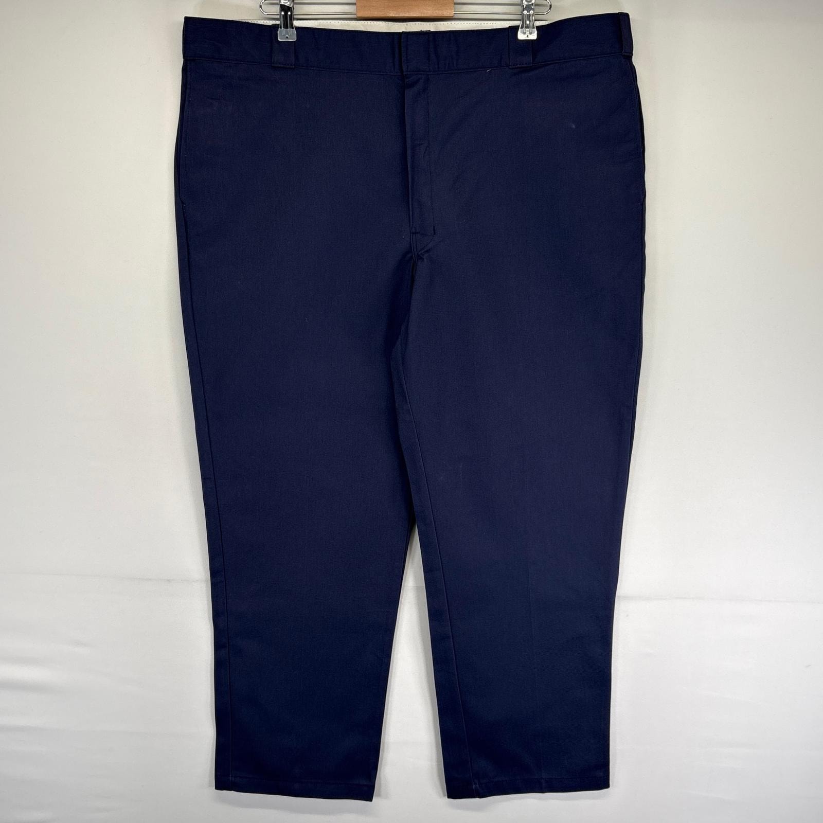 古着 ディッキーズ Dickies パンツ チノパン ストレート ジッパーフライ 大きいサイズ スラックス 874 w44 L30  ネイビー系 メンズ