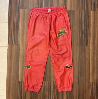 Supreme x Nike Leather Warm Up Pant "Red"