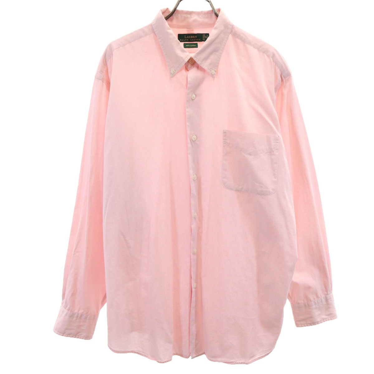 LAUREN RALPH LAUREN ローレンラルフローレン 長袖 ボタンダウンシャツ 17 34/35 ピンク系