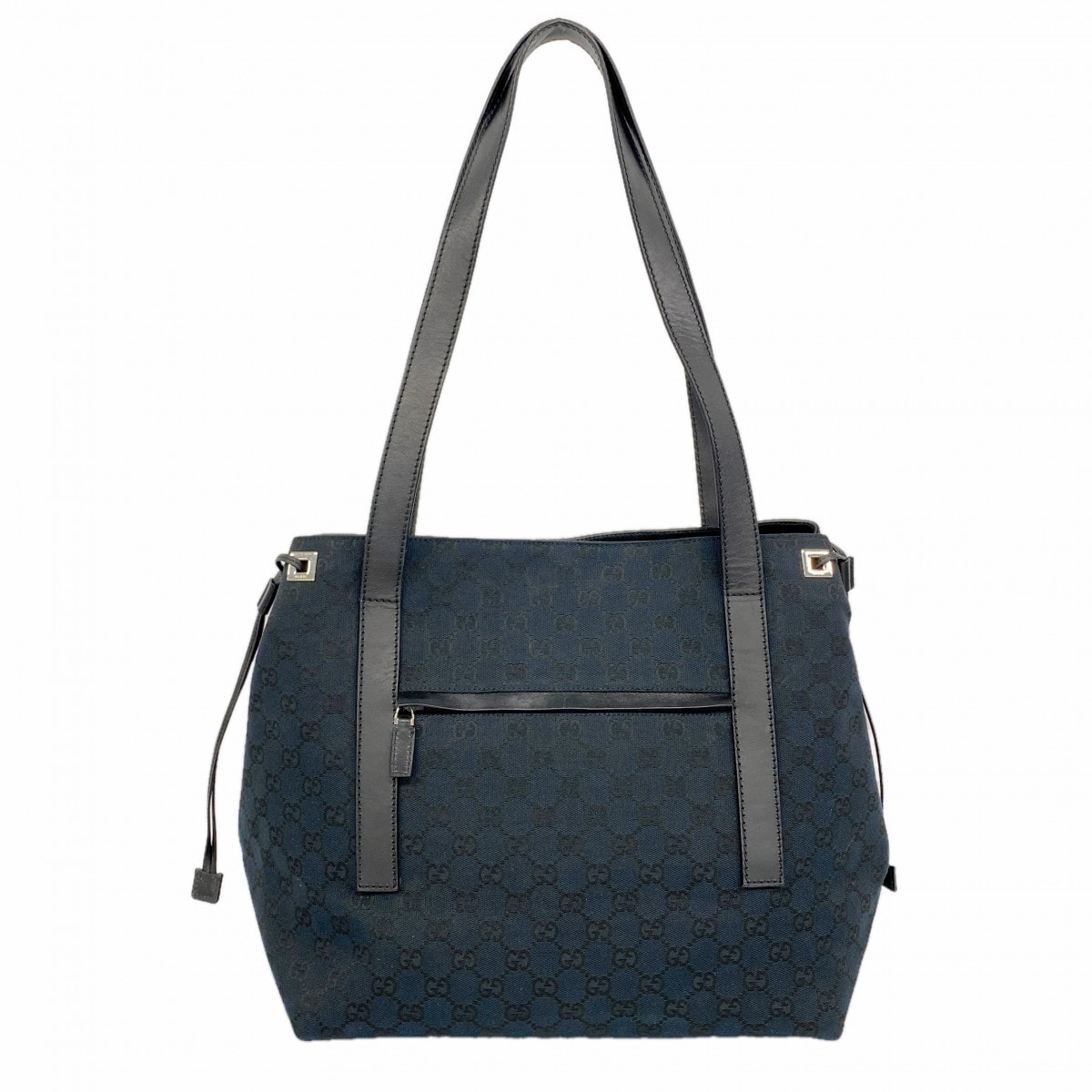 【6eb1024】グッチ トートバッグ GGキャンバス 019 0493 キャンバス ブラック シルバー金具【中古】レディース