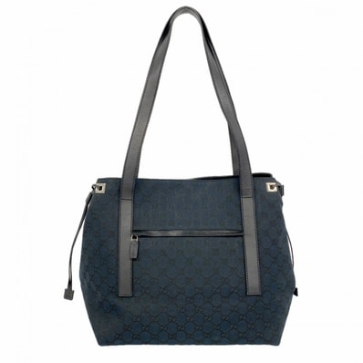 【6eb1024】グッチ トートバッグ GGキャンバス 019 0493 キャンバス ブラック シルバー金具【中古】レディース