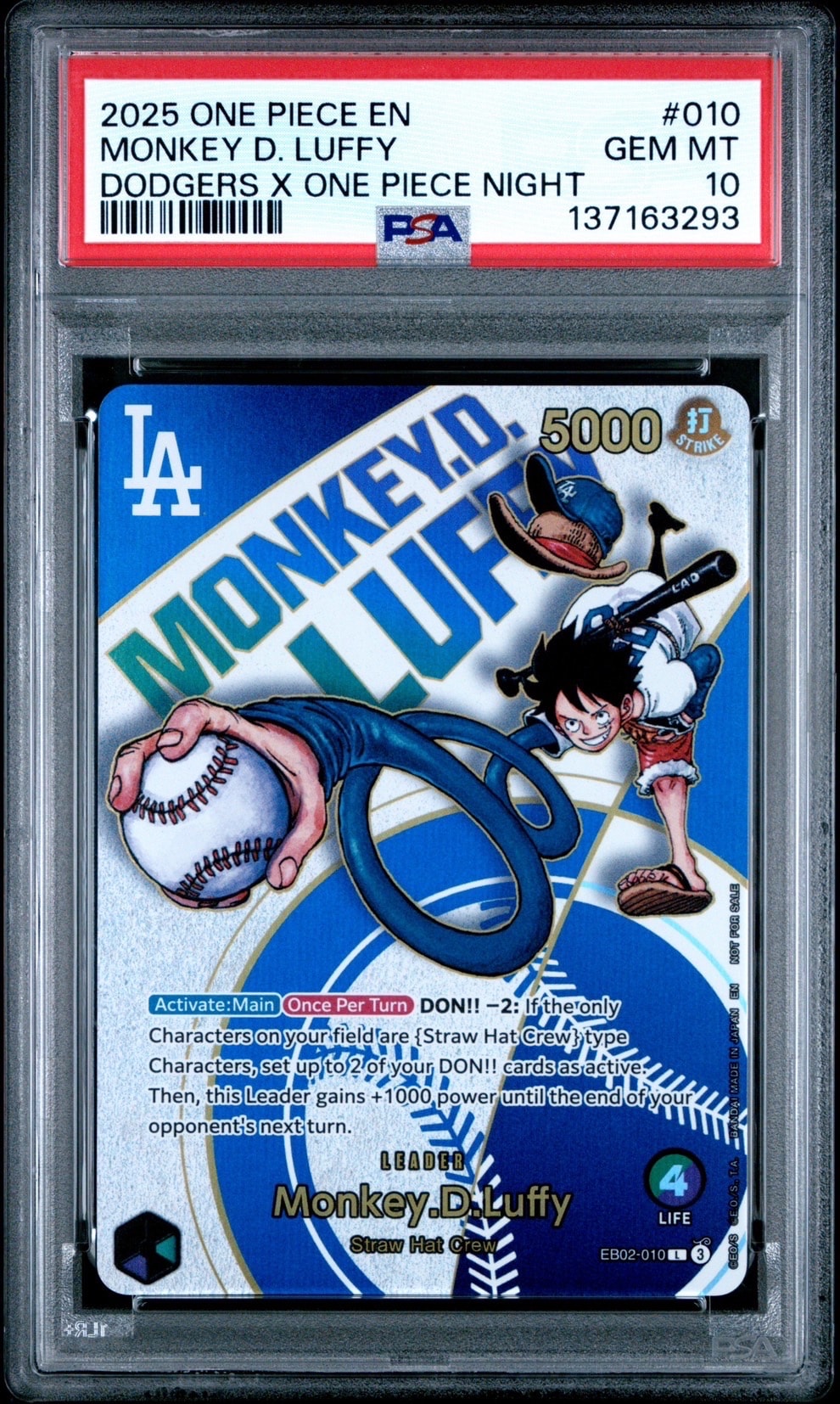 PSA10モンキー・D・ルフィ L-P [EB02-010](エクストラブースター