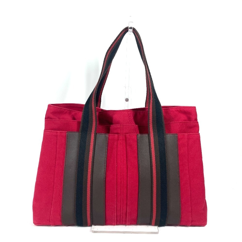 エルメス HERMES トロカホリゾンタル MM カバン トートバッグ 肩掛け ショルダーバッグ キャンバス レッド