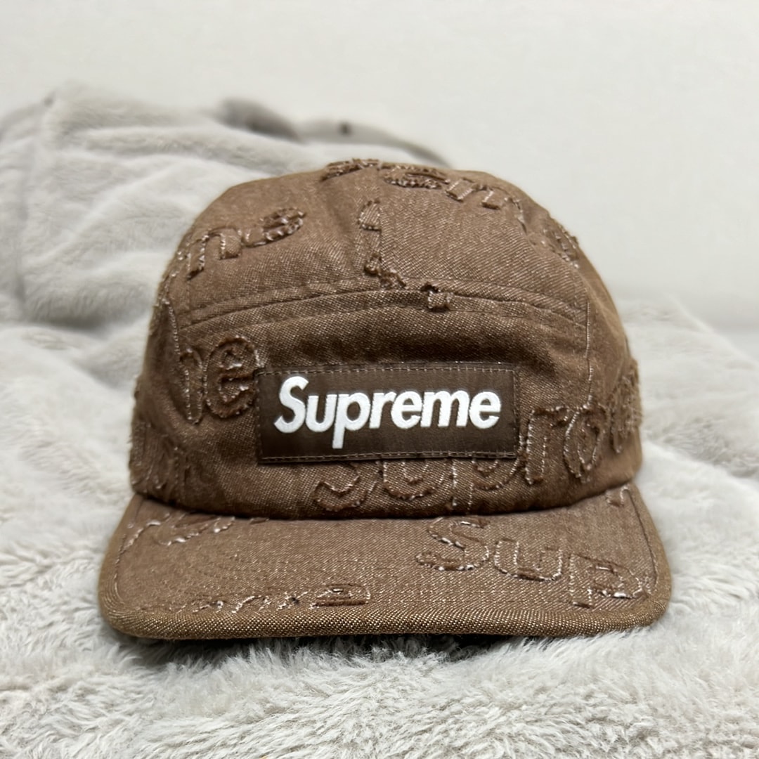 Supreme Lasered Denim Camp Cap "Brown"