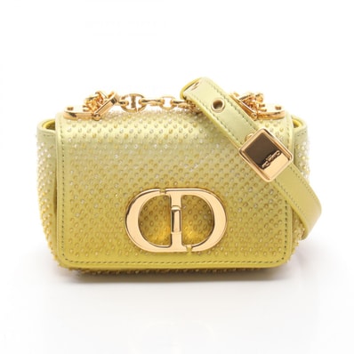 ディオール Dior CARO MICRO カロ マイクロ ショルダーバッグ バッグ レザー レディース イエロー系 【中古】