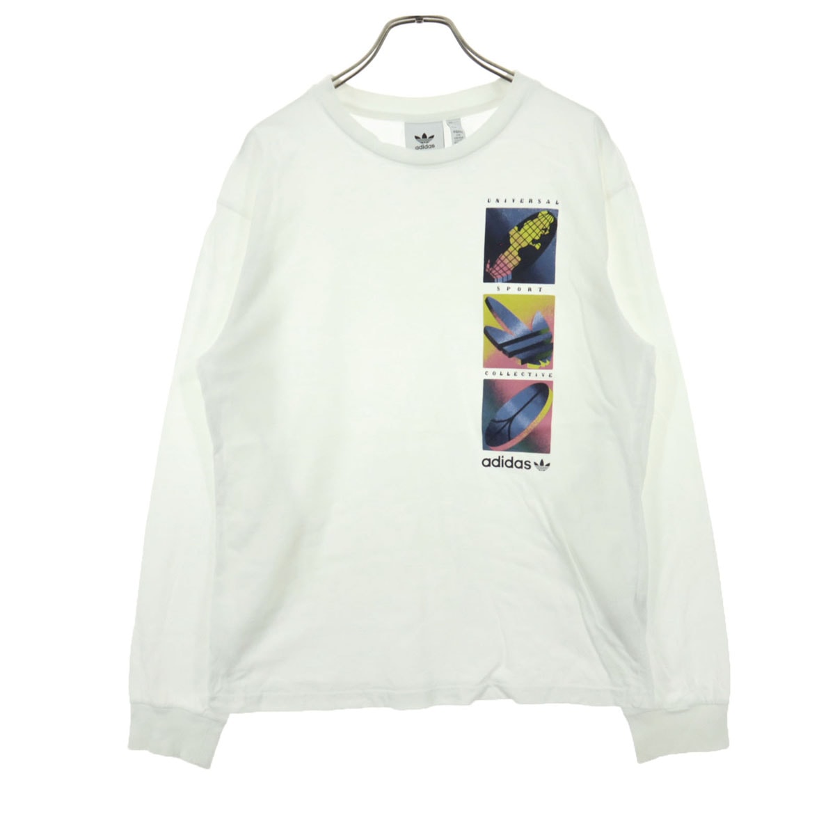 adidas アディダス トレフォイルロゴ 長袖 Tシャツ M アイボリー ロンT