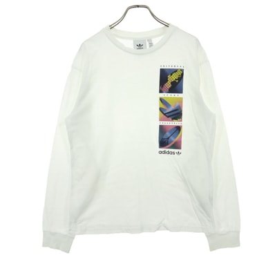 adidas アディダス トレフォイルロゴ 長袖 Tシャツ M アイボリー ロンT