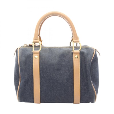 ディオール Dior ミニボストン ハンドバッグ バッグ デニム レザー レディース ネイビー系 / ベージュ系 【中古】