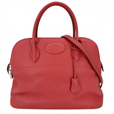 HERMES エルメス 2WAY ボリード35 ハンドバッグ ショルダーバッグ 肩掛け 斜め掛け □N レザー レッド系 シルバー金具 レディース 2010年【中古品】