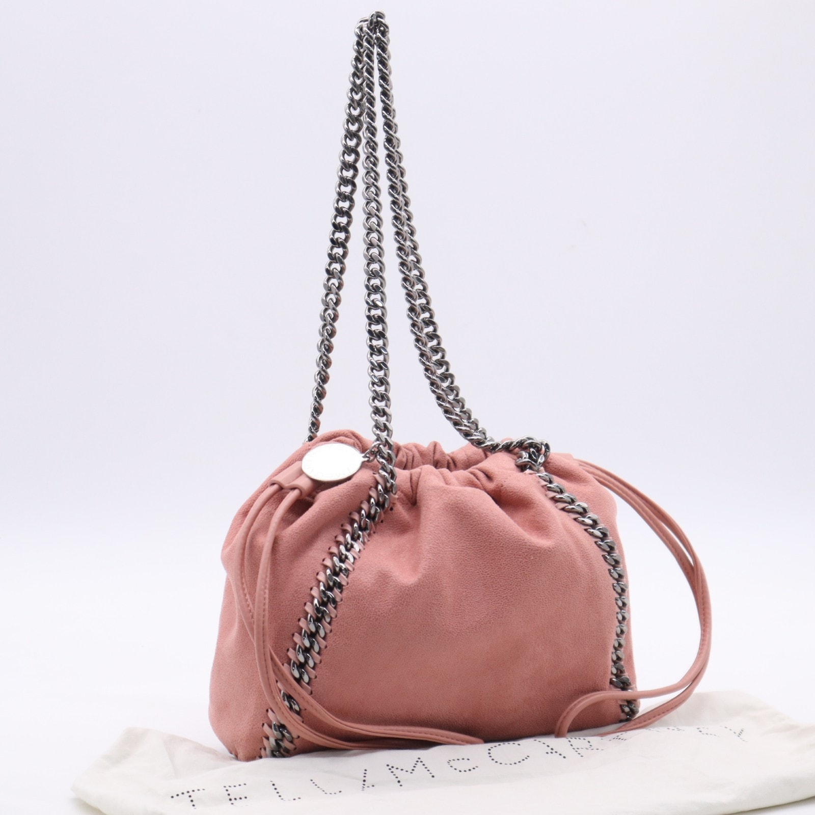 美品 Stella McCartney ステラマッカートニー ポリエステル ファラベラ チェーンショルダーバッグ 529282W8187 ショルダーバッグ ピンク ポリエステル レディース