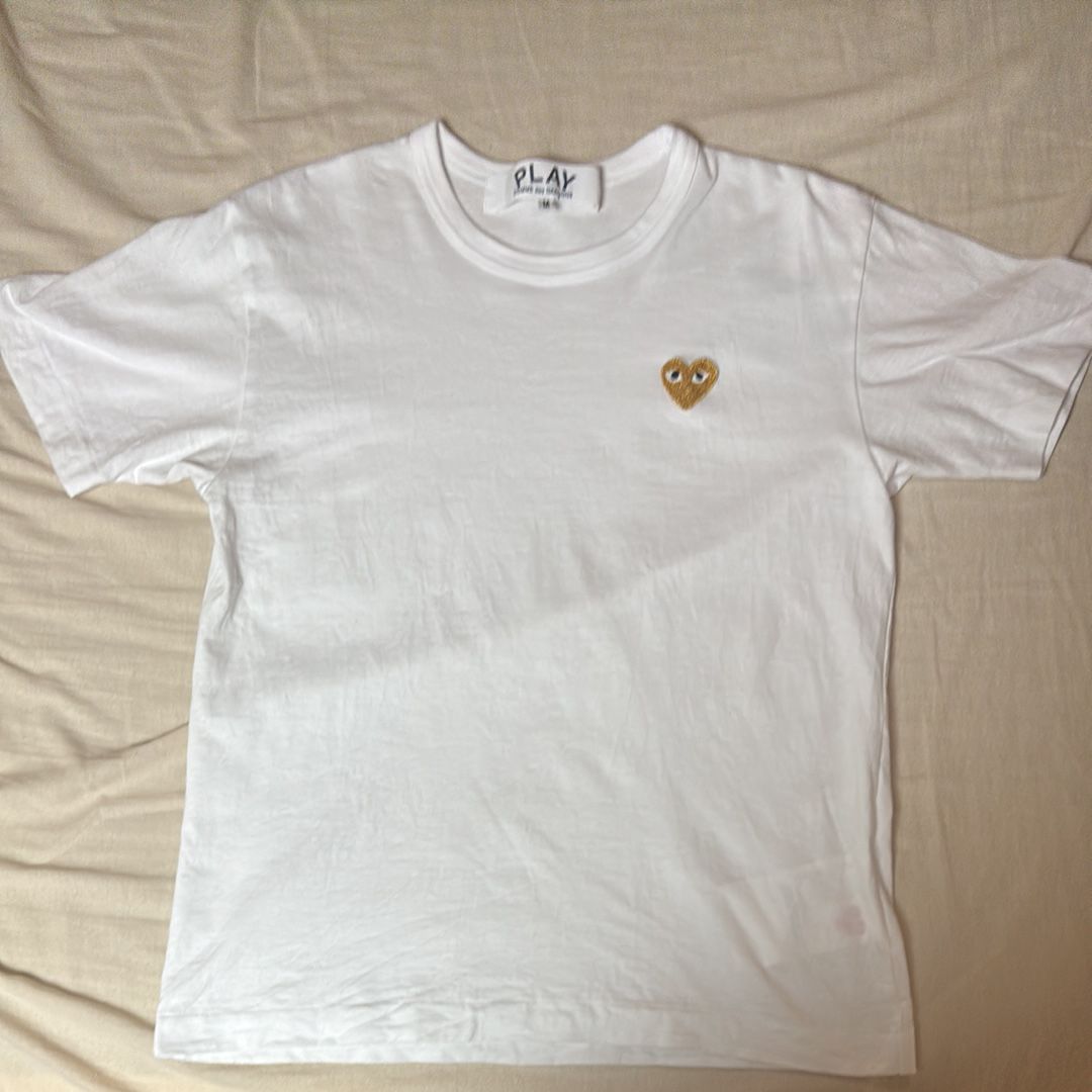 COMME des GARCONS PLAY CDG Gold Heart T-Shirt Ladies "White"