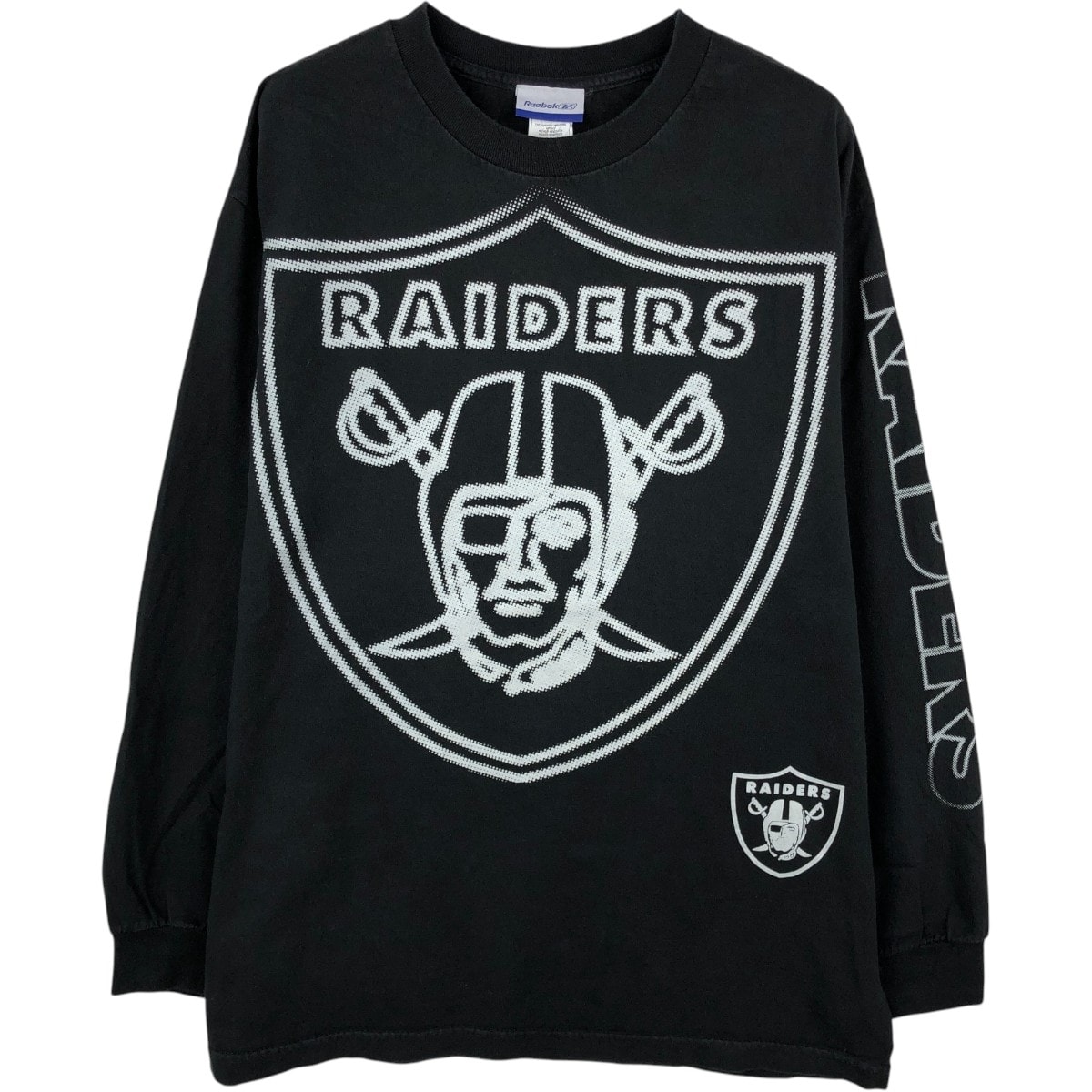 古着 リーボック Reebok NFL LAS VEGAS RAIDERS ラスベガスレイダース ロングTシャツ ロンT メンズL相当/eaa661993
