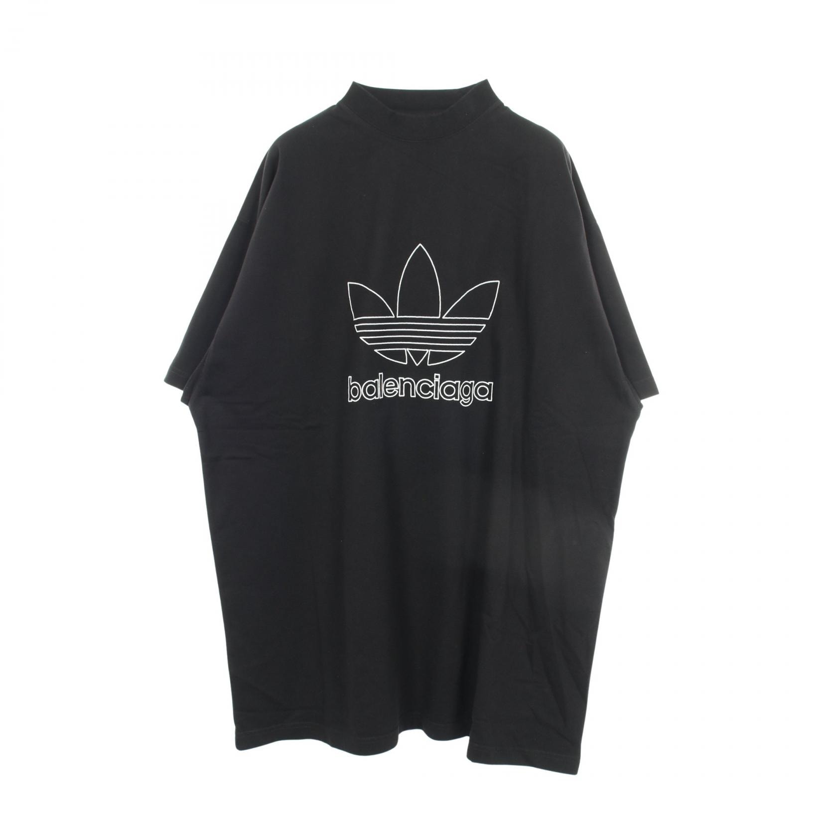 バレンシアガ BALENCIAGA BALENCIAGA × adidas ロゴ刺繍 オーバーサイズ 半袖Tシャツ 衣料品 トップス コットン メンズ ブラック系 【中古】