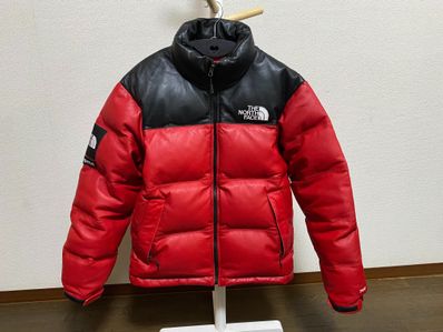 Supreme x The North Face Leather Nuptse Jacket "Red"