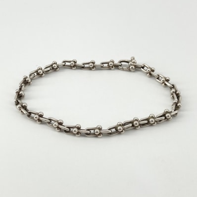 TIFFANY&Co.(ティファニー) ハードウェア マイクロリンク Ag925 ブレスレット 6.44g シルバー