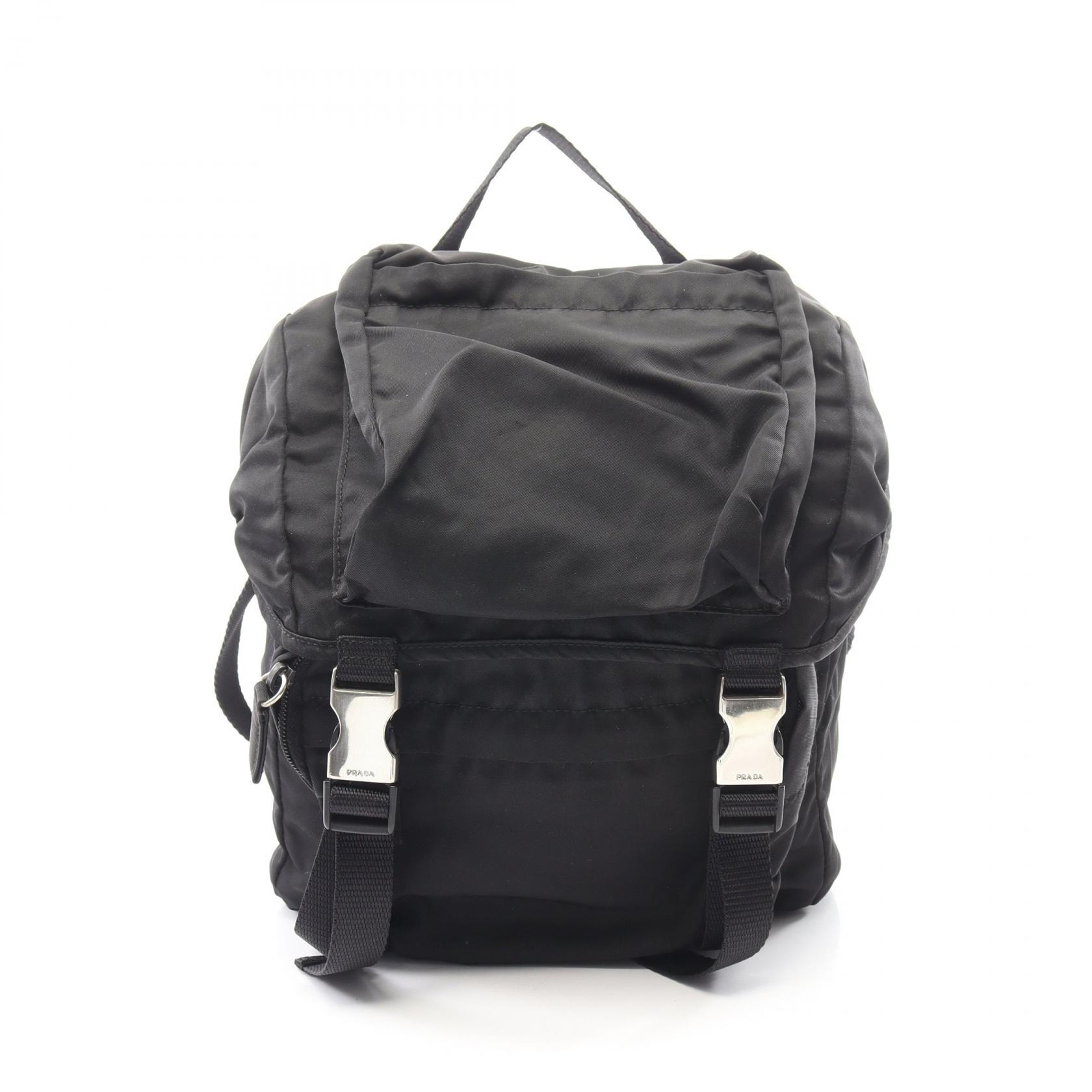 プラダ PRADA リュックサック バックパック バッグ ナイロン レディース ブラック系 【中古】