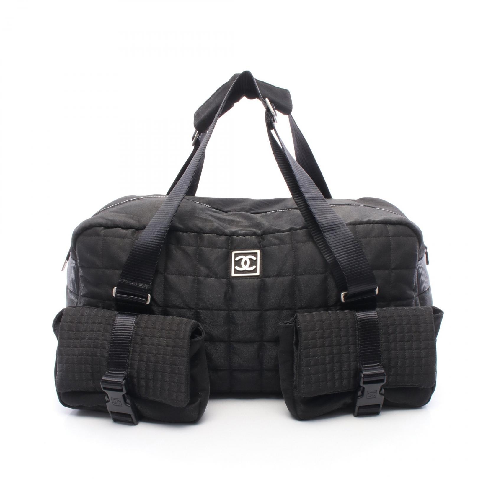 シャネル CHANEL チョコバー スポーツライン ボストンバッグ バッグ ナイロン レディース ブラック系 【中古】