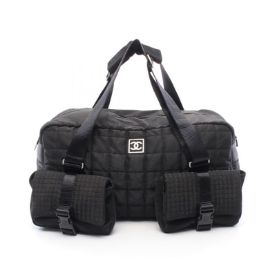 シャネル CHANEL チョコバー スポーツライン ボストンバッグ バッグ ナイロン レディース ブラック系 【中古】