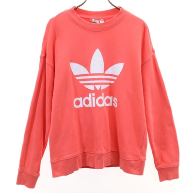 adidas Originals アディダスオリジナルス トレフォイルロゴ 長袖 スウェット トレーナー M アプリコット系