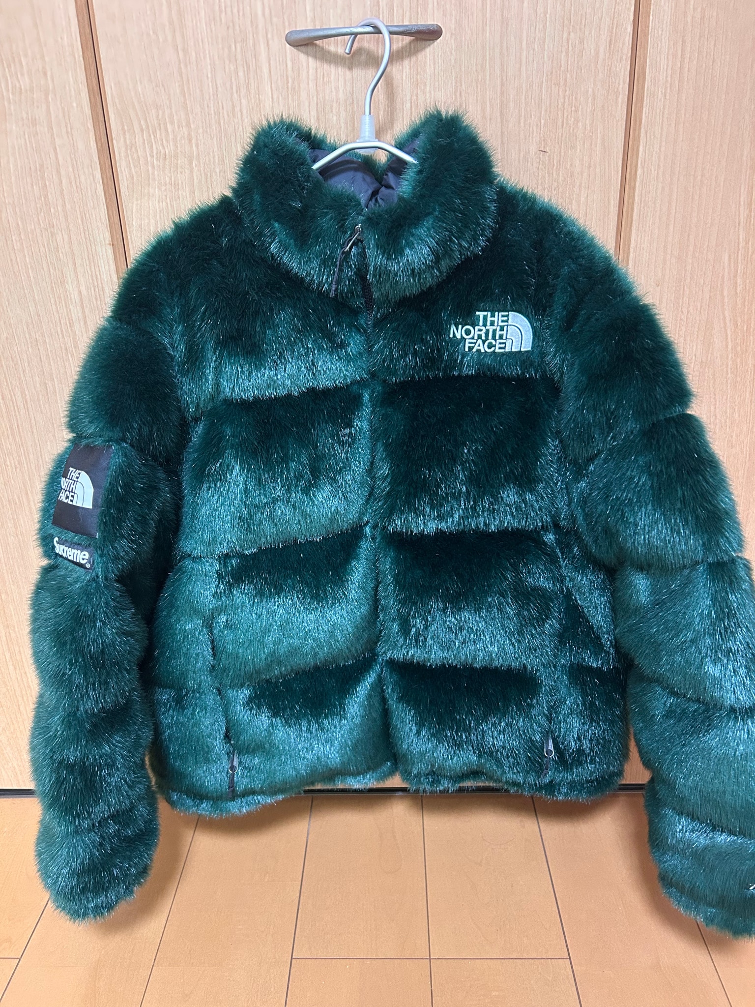 Supreme x The North Face Faux Fur Nuptse Jacket "Green"