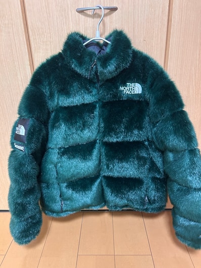 Supreme x The North Face Faux Fur Nuptse Jacket "Green"