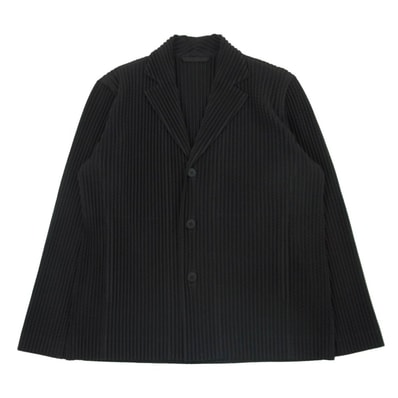 HOMME PLISSE ISSEY MIYAKE オム プリッセ イッセイミヤケ hp91jd150 3ボタン プリーツ ジャケット ダークブラウン系 グレイッシュダークブラウン系 2【中古】