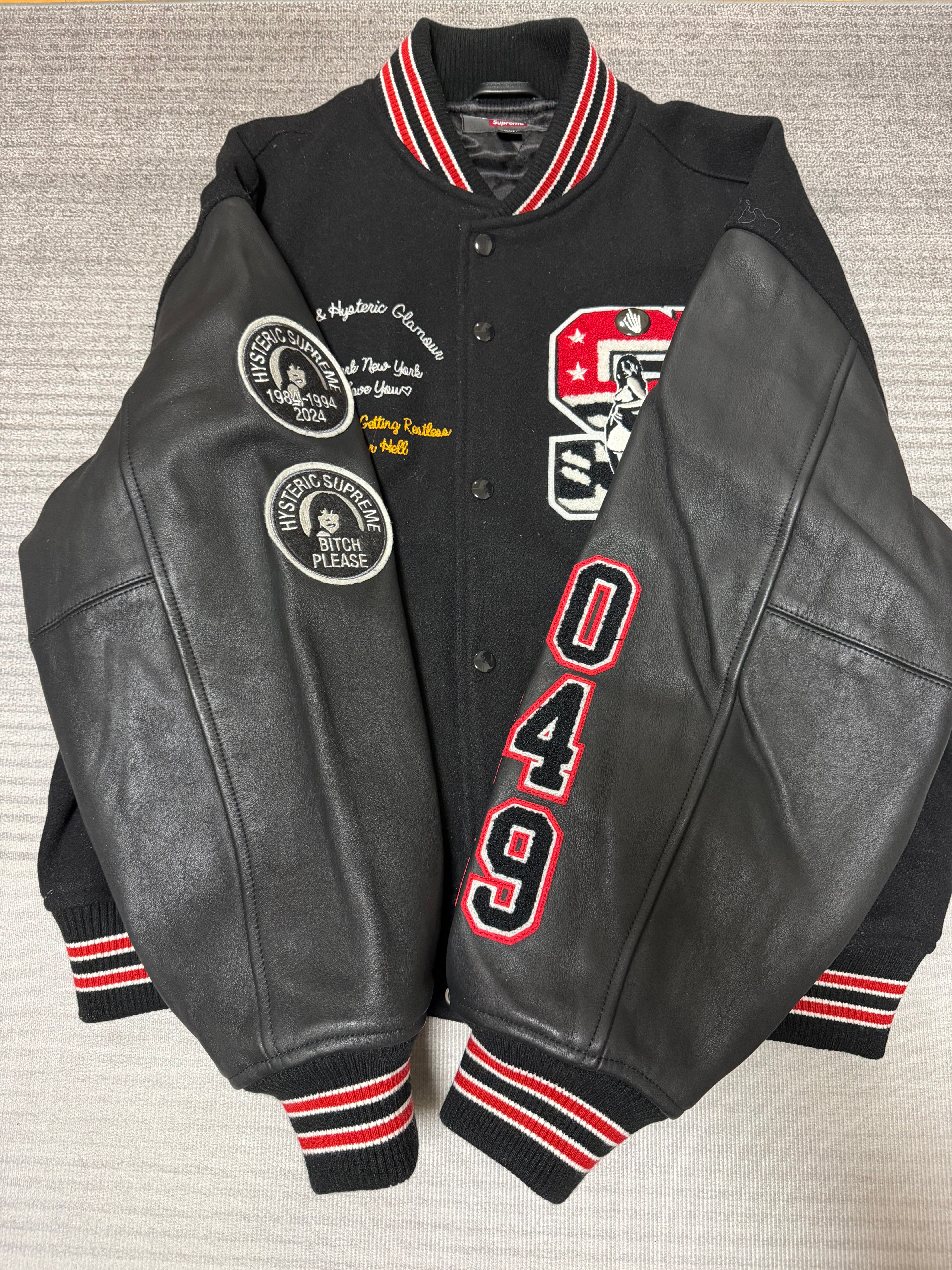 Supreme x HYSTERIC GLAMOUR Varsity Jacket 