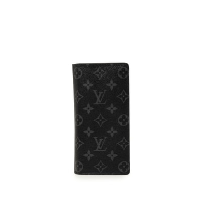 ルイ ヴィトン モノグラム エクリプス ポルトフォイユ ブラザ 長財布 M61697 ブラック PVC レザー メンズ LOUIS VUITTON 【中古】