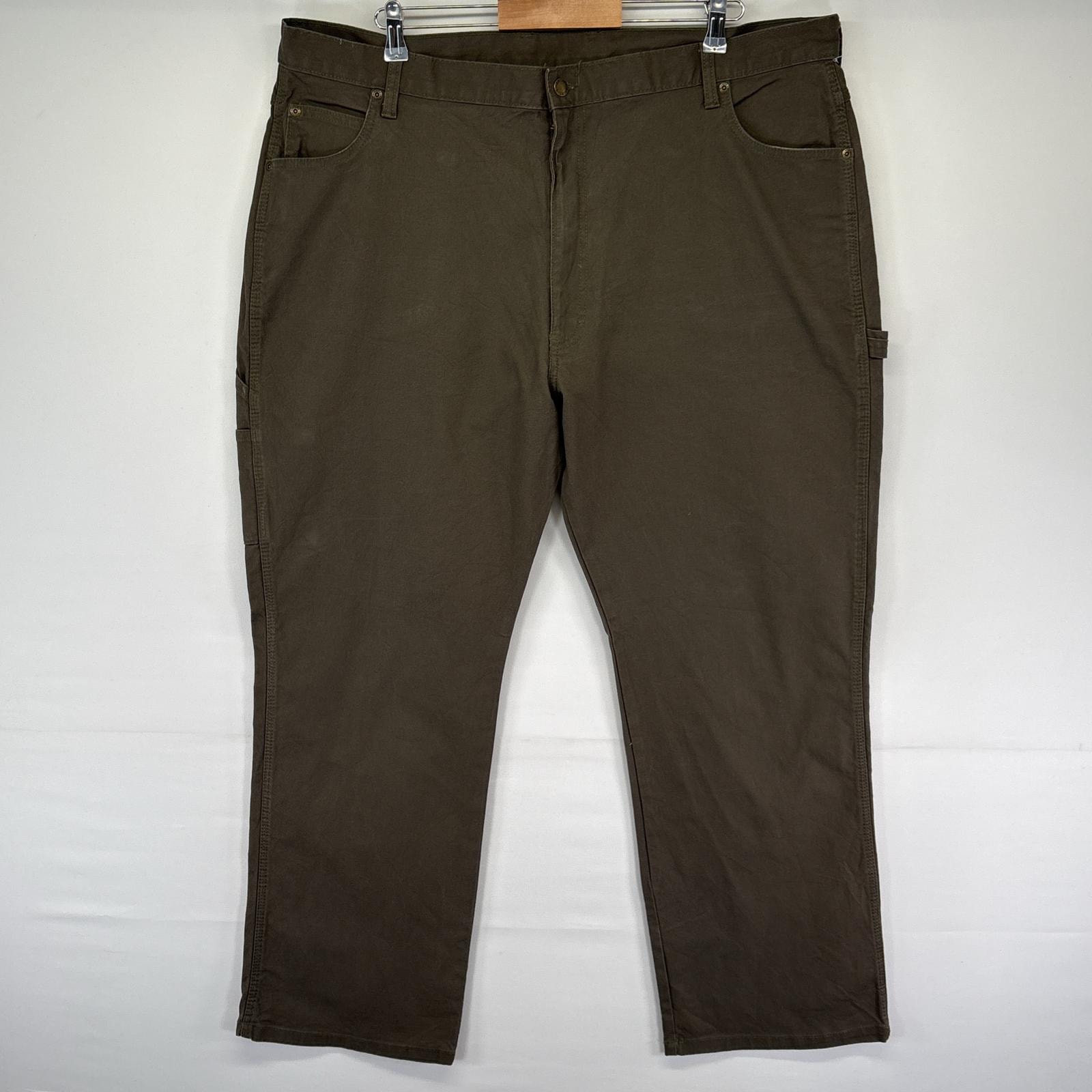 古着 ディッキーズ Dickies ワークパンツ ダック地 ペインター ハンマーループ 作業着 ワンポイントロゴ w42 L32  カーキ メンズ