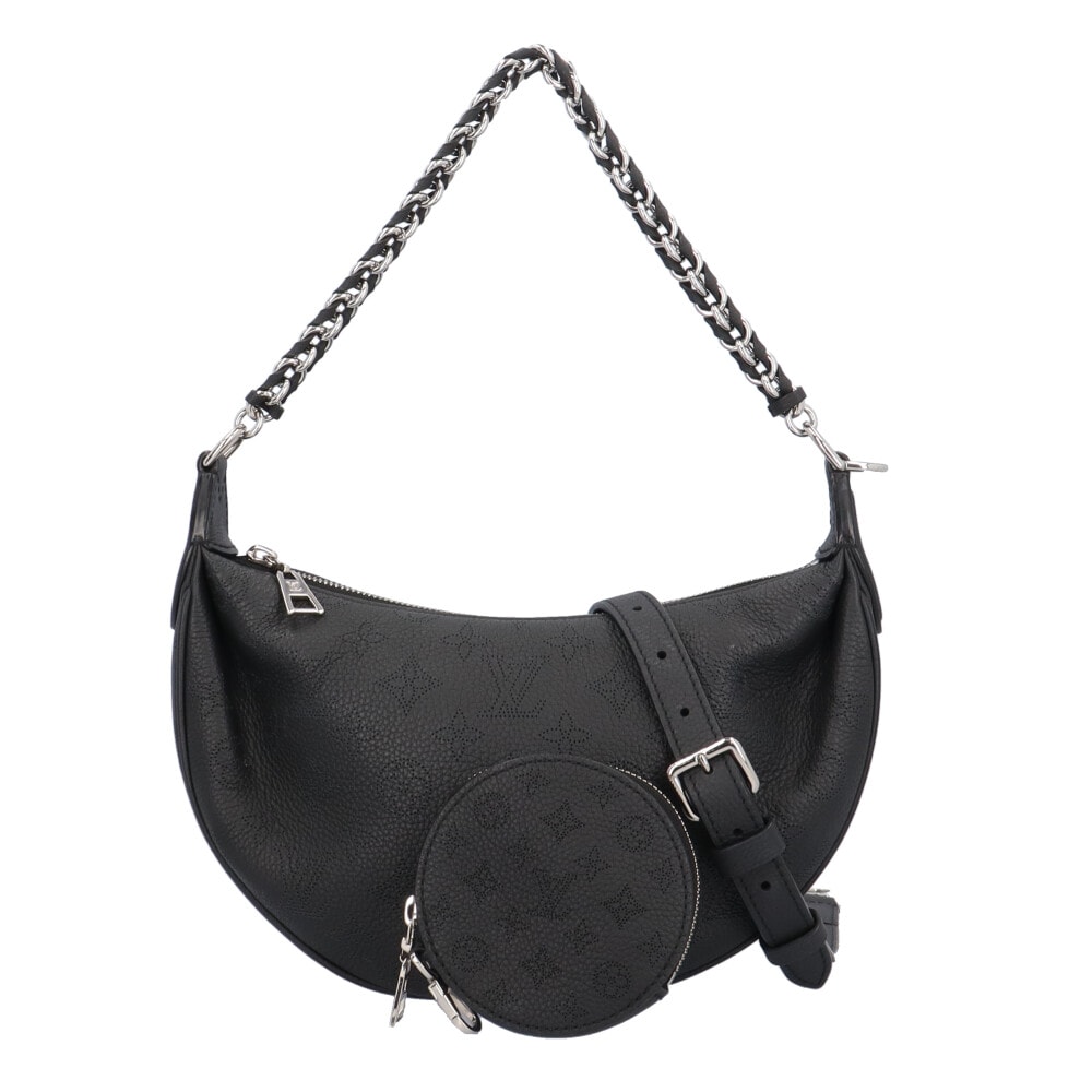 ルイヴィトン バイアPM マヒナ ショルダーバッグ モノグラムマヒナ M22819 ブラック レディース LOUIS VUITTON  中古