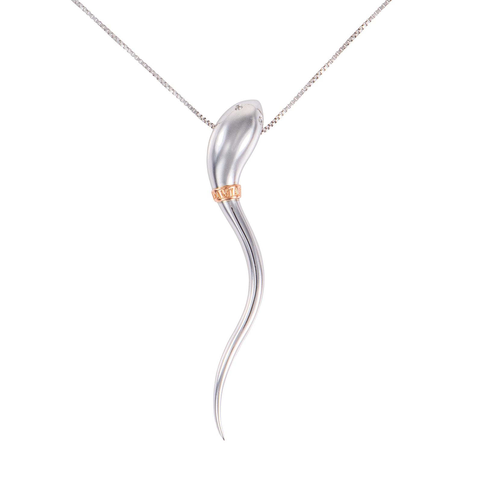 Damiani ダミアーニ インフィニート スネーク ネックレス 71541392 K18WG K18PG ダイヤモンド シルバー ピンク【中古】