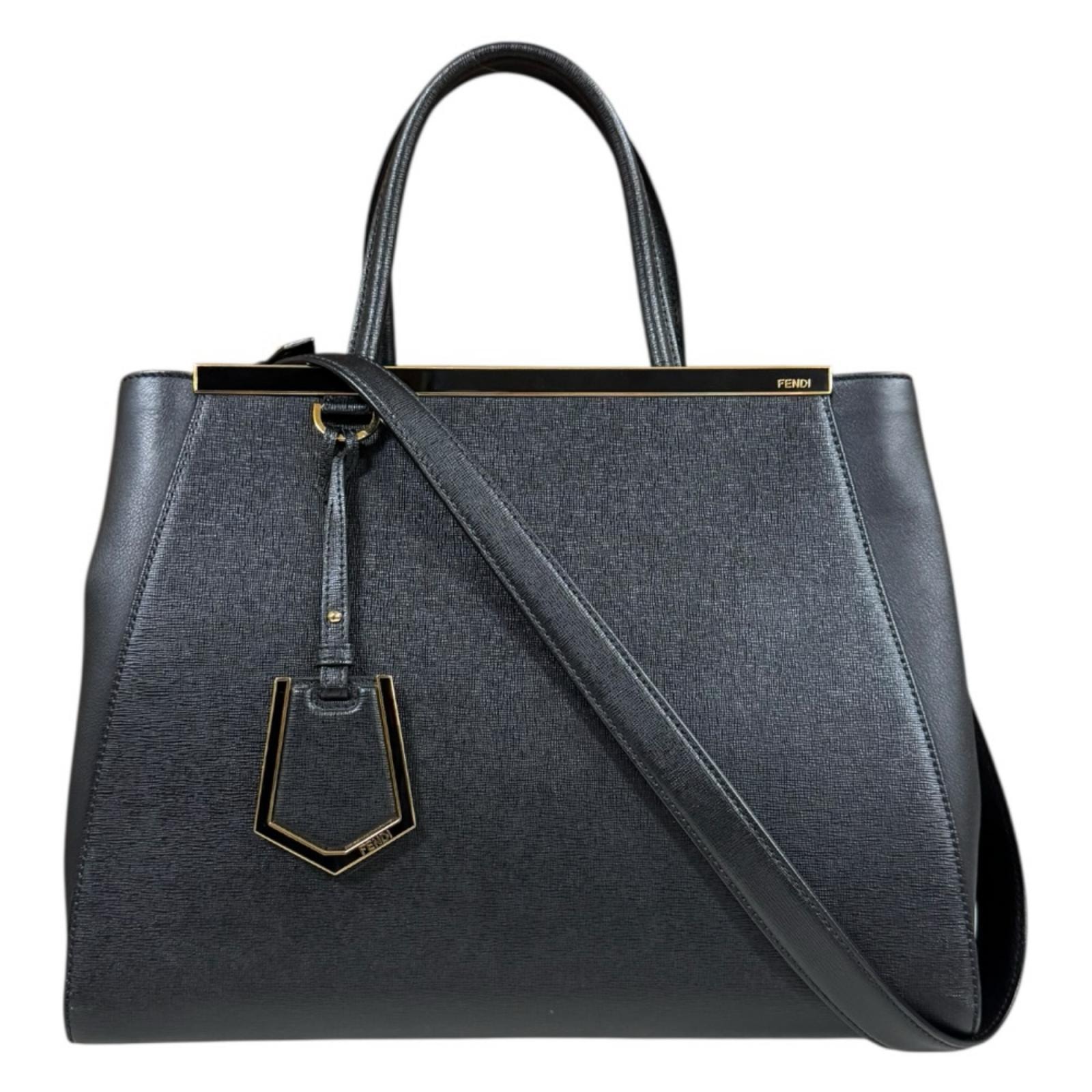 フェンディ トゥージュール ショルダーバッグ レザー 8BH250 ブラック レディース FENDI 中古