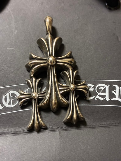 Chrome Hearts 3 CH Cross Small Pendant Top "Silver"