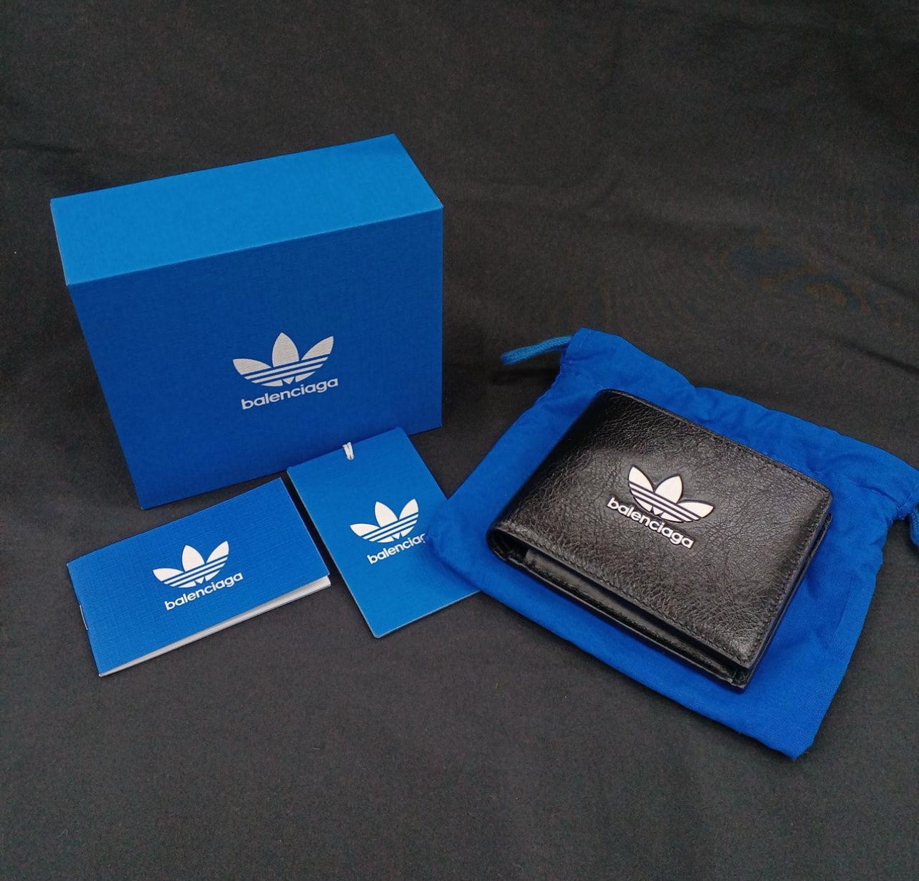 adidas BALENCIAGA Square Folded Coin Wallet "Black"