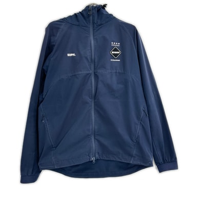 エフシーリアルブリストル FCRB-212041 ネイビー×ホワイト ポリエステル バックロゴ VENTILATION TRACK JACKET XL