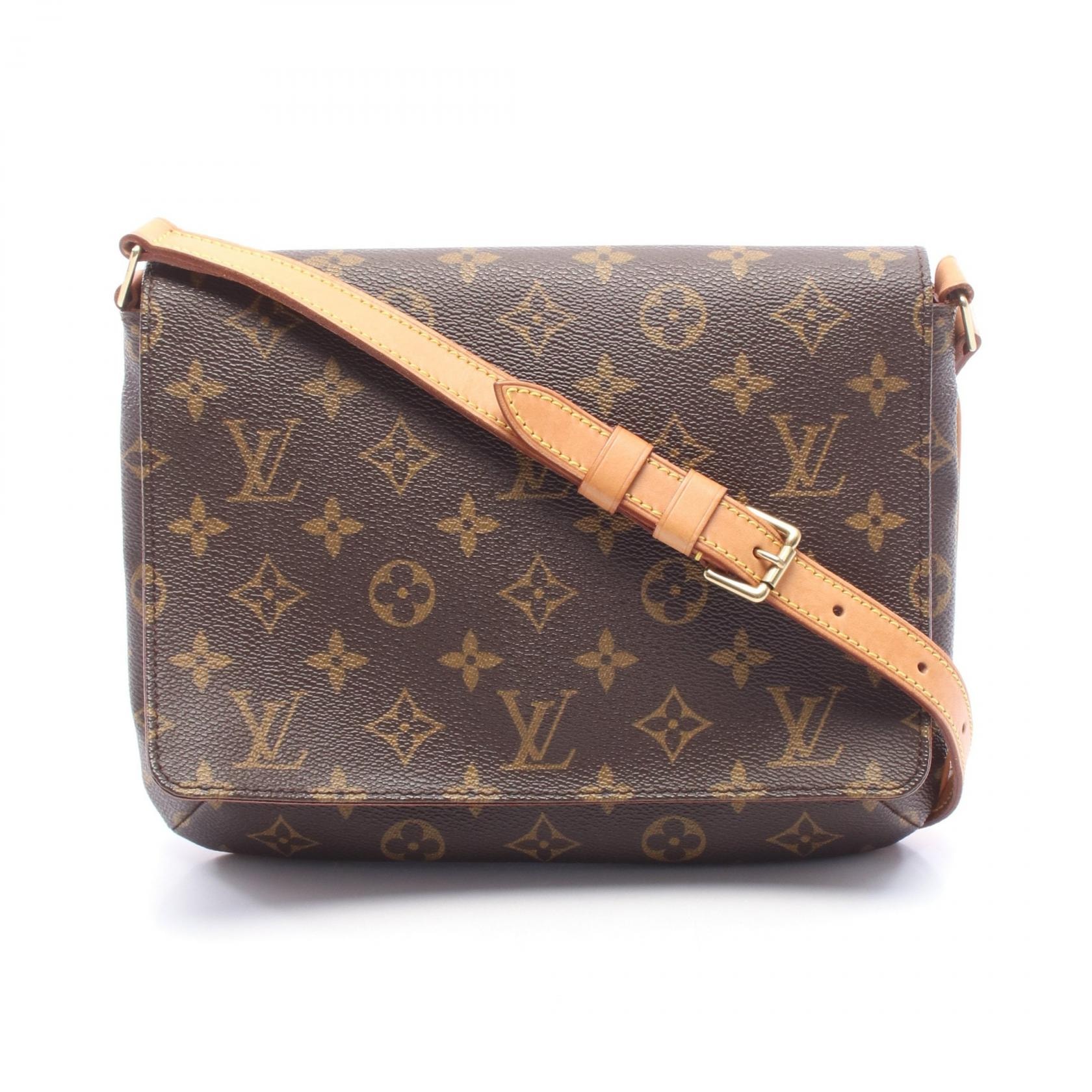 ルイ・ヴィトン LOUIS VUITTON ミュゼットタンゴ ショートストラップ モノグラム ショルダーバッグ バッグ PVCコーティングキャンバス レザー モノグラム レディース ブラウン系 M51257 【中古】