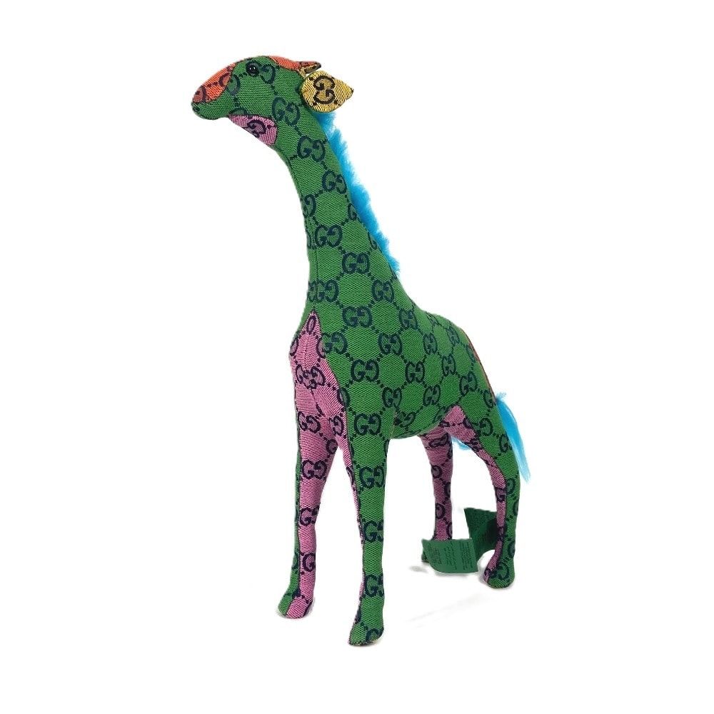 グッチ GUCCI キリン アニマル 670233 GG デコラティブ 人形 インテリア ぬいぐるみ GGキャンバス マルチカラー 未使用
