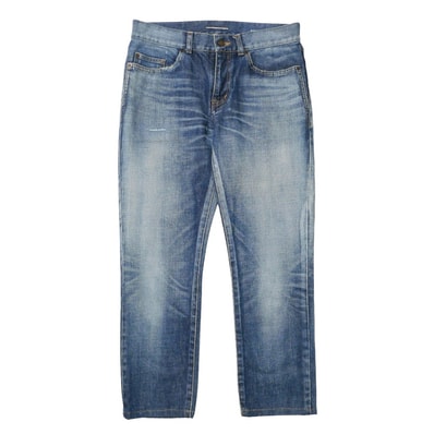 SAINT LAURENT PARIS サンローランパリ デニムパンツ サイズ29 ダメージ加工 アンクル テーパード ジーンズ ブランド古着【中古】20260331/RA8792