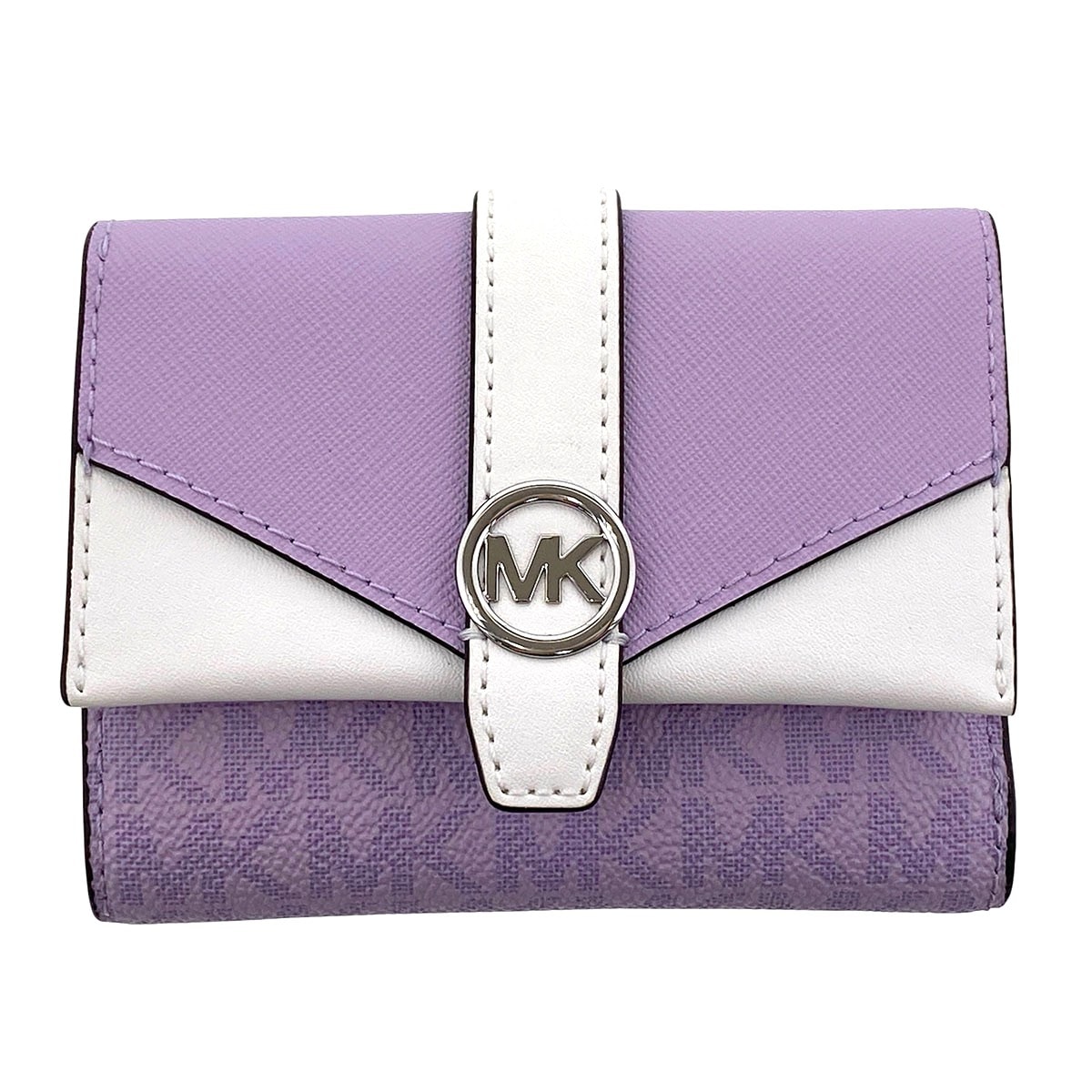 Michael Kors マイケルコース トライフォールドウォレット ミディアム 三つ折り財布 D35R6SGRE6B PVCコーティングキャンバス  レディース【中古】