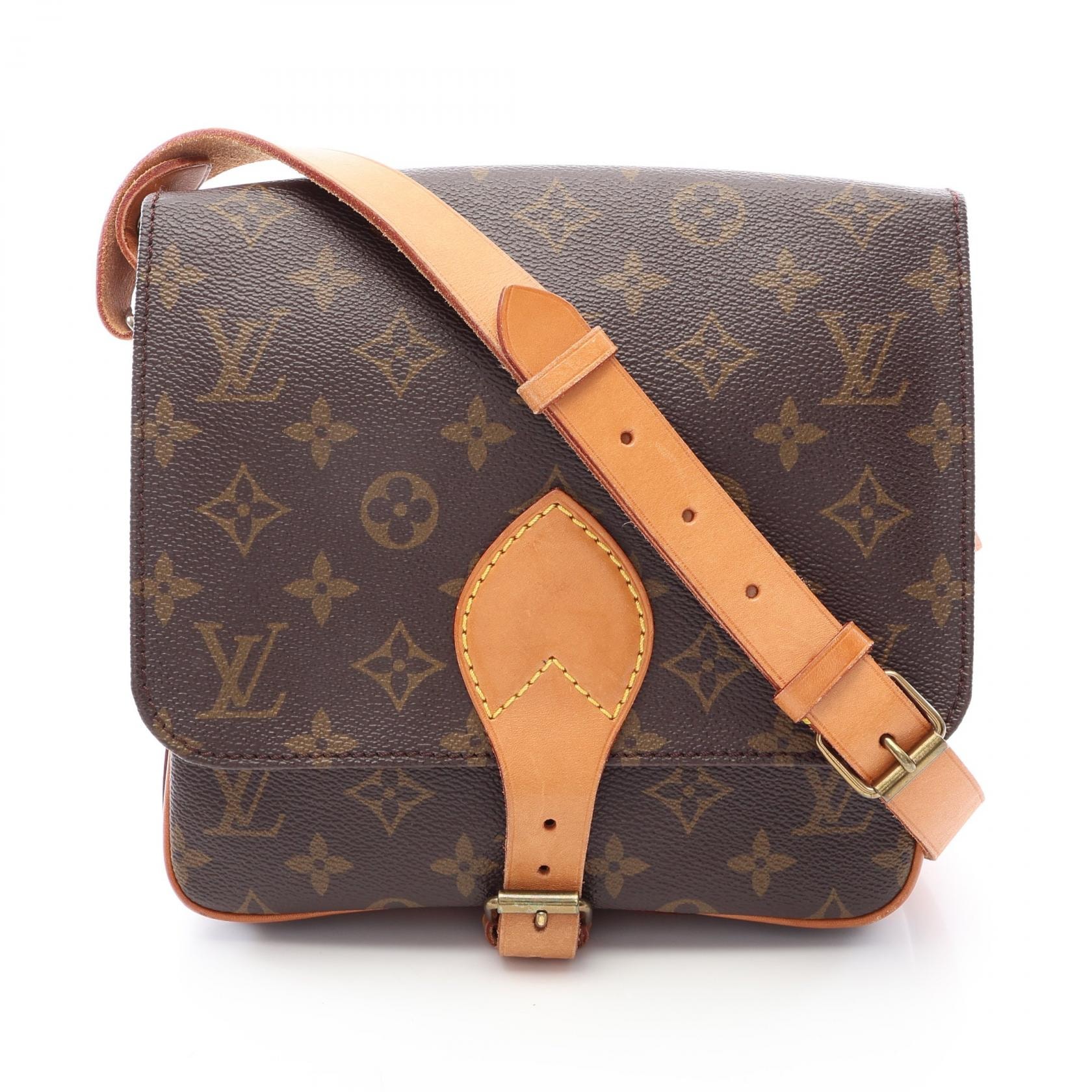 ルイ・ヴィトン LOUIS VUITTON カルトシエールMM ショルダーバッグ バッグ PVCコーティングキャンバス レザー モノグラム レディース ブラウン系 M51253 【中古】