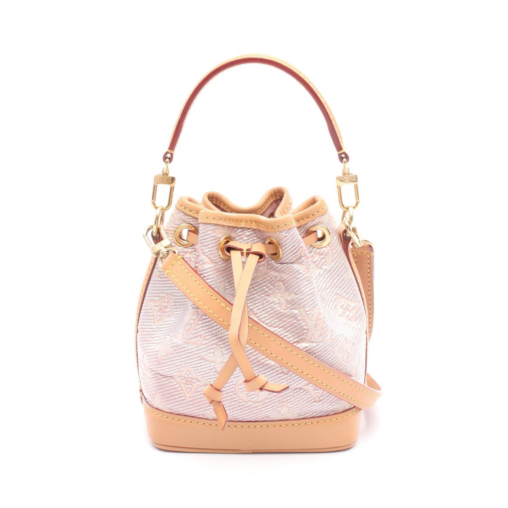ルイ・ヴィトン LOUIS VUITTON ナノ ノエ ハンドバッグ バッグ レザー ジャガード モノグラム ピンク レディース ピンク系 / ブラウン系 M82427 【中古】