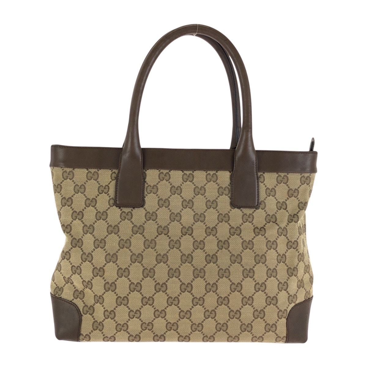 GUCCI グッチ ブラウン ベージュ GGキャンバス レザー/ ハンドバッグ トートバッグ 602181 【中古】